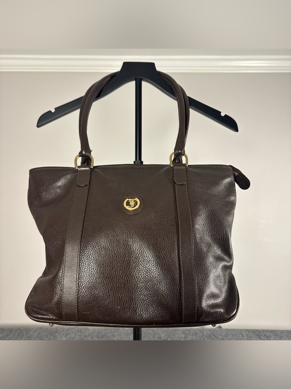 Freedman’s Tote Bag Purse Handmade Soft Pebbled Grain Brown Cow Hide Leather